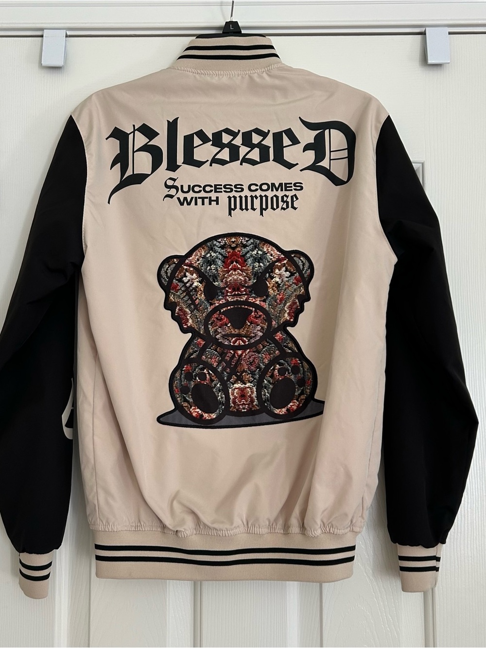 Seven Souls Blessed Bomber/Varsity Jacket with Teddy Graphic Size Men Small